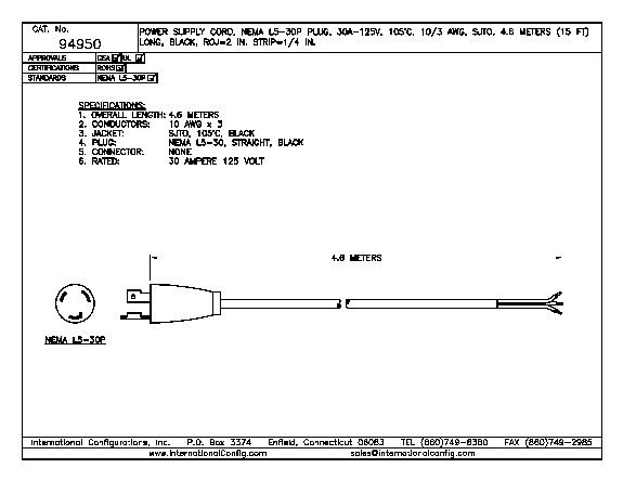 94950 - L5-30P - International Supply Cord