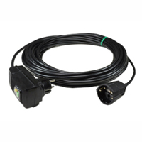 36025-RCD GFCI Schuko Extension Cord 30Ma Trip Level 16A-230V 25 Feet Long