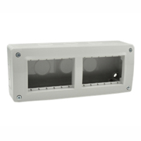 680606X45 Surface Mount Plastic Box. IP40. Gray. Accepts 22.5, 45 & up to 67.5x45mm Devices. Duplex.