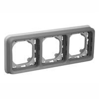 69687X45 Triple Gang Horizontal Panel Mount Frame IP55. Accepts Frames 69580X45, 69582X45