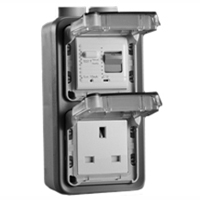 72325-30VH United Kingdom GFCI 30Ma Trip Vertical Hub Surface Mount IP55