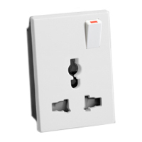 74900X45-WS 16A-250V & 15A-127V International Multi-Configuration Outlet. Switched.