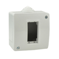 Surface Mount Plastic Box. IP40. Gray. Accepts 22.5 Devices.