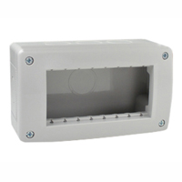 Surface Mount Plastic Box. IP40. Gray. Accepts 22.5, 45 & 67.5x45 Devices. 90x45mm Opening.