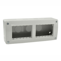 Surface Mount Plastic Box. IP40. Gray. Accepts 22.5, 45 & up to 67.5x45mm Devices. Duplex.