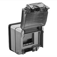 684636X45 Weatherproof Cover & Box. IP66. Gray. Surface Mnt. Accepts 22.5 & 45x45mm Devices.