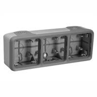 69680X45 Triple Gang Surface Mount Box IP55 Entry Glands. Accepts Frames 69580X45, 69582X45